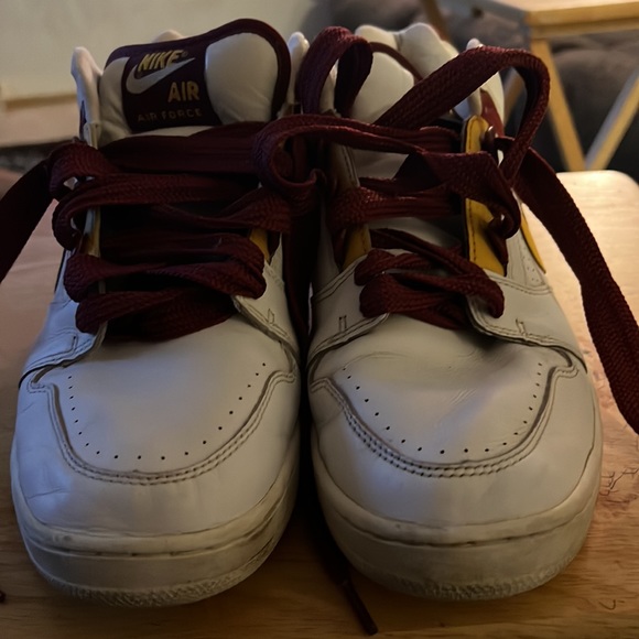 Nike size 13 white burgundy, and yellow shoes - Picture 3 of 3
